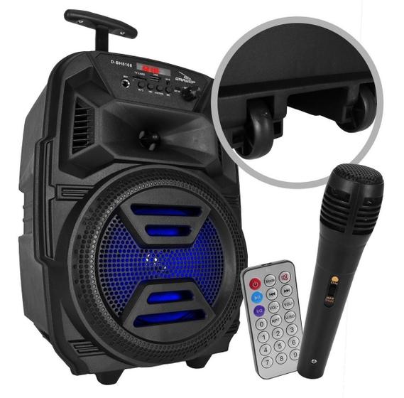 Caixa De Som Portátil Amplificada Bateria Bluetooth Mp3 Rádio Fm Usb Sd Tws Controle Microfone Rodinhas Grasep Menor preço em Caixa De Som Portátil Amplificada Bateria Bluetooth Mp3 Rádio Fm Usb Sd Tws Controle Microfone Rodinhas Grasep