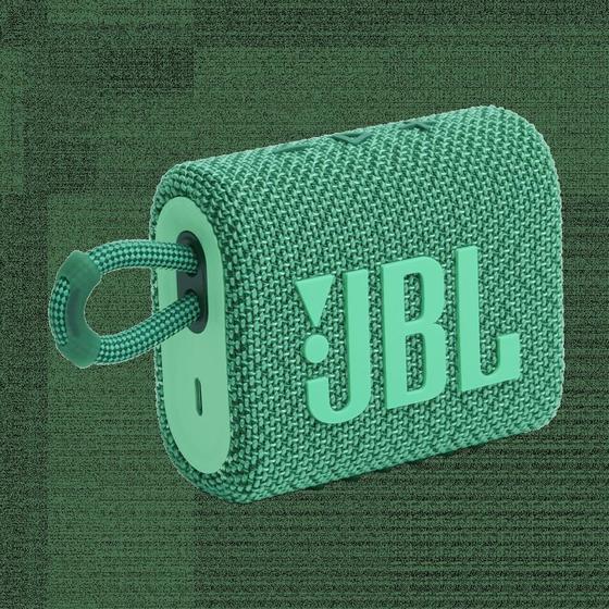 Caixa De Som Portátil Bluetooth Jbl Go 3 Eco, Verde Menor preço em Caixa De Som Portátil Bluetooth Jbl Go 3 Eco, Verde
