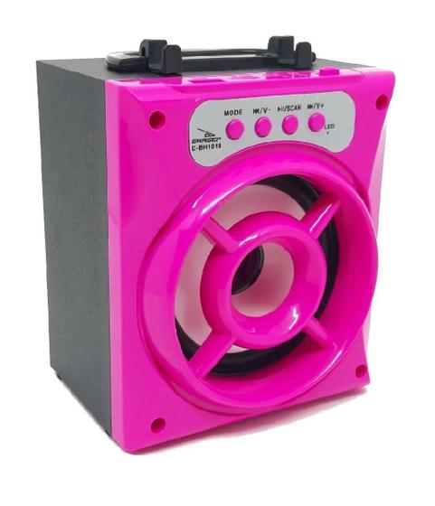 Imagem de Caixa de Som Portátil Bluetooth Mp3 USB Radio Fm Auxiliar Grasep Rosa Pink