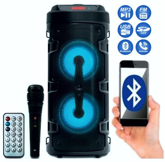 Imagem de Caixa De Som Portátil Bluetooth Rádio Fm Usb Sd Controle Remoto Torre