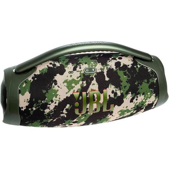 Caixa de Som Portátil JBL Boombox 3, Bluetooth, 80W RMS,P2, À prova d'água, Camuflada - JBLBOOMBOX3SQUADBR Menor preço em Caixa de Som Portátil JBL Boombox 3, Bluetooth, 80W RMS,P2, À prova d'água, Camuflada - JBLBOOMBOX3SQUADBR