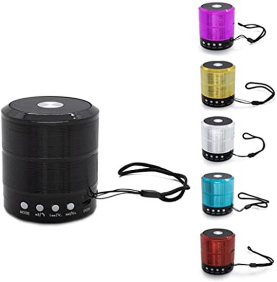 Imagem de Caixa De Som Portátil Mini Com Bluetooth Preta - Ws887
