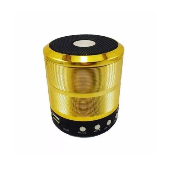 Imagem de Caixa De Som Portátil Mini Speaker Ws-887 Dourado Bluetooth