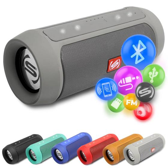Caixa de Som Portátil Shutt 15W Bluetooth Wireless USB Auxiliar Micro SD P2 Rádio FM Storm 2 Imagem de Caixa de Som Portátil Shutt 15W Bluetooth Wireless USB Auxiliar Micro SD P2 Rádio FM Storm 2