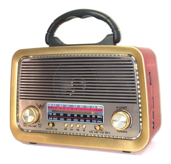 Caixa De Som Radio Retro Vintage Am Fm Bluetooth USB Premium - Altomex ...