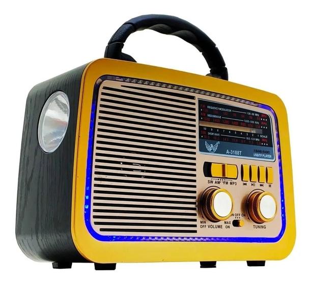Caixa de Som Rádio Vintage Retrô Bluetooth AM FM USB Pendrive Menor preço em Caixa de Som Rádio Vintage Retrô Bluetooth AM FM USB Pendrive