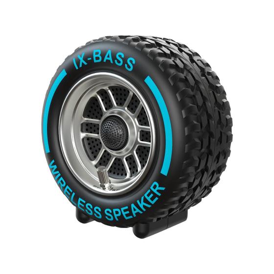 Imagem de Caixa de som sem fio 20w formato roda com bluetooth fm usb