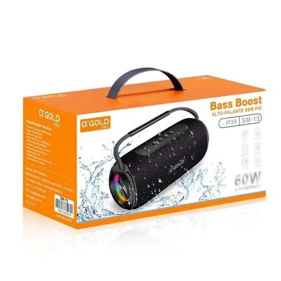Imagem de Caixa de Som sem Fio 60W Bass Boost com Bluetooth e Luz RGB 