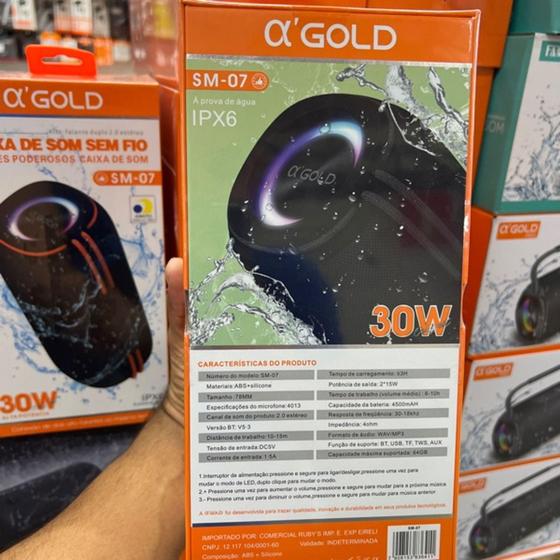 Caixa de som sem fio A'Gold SM-07 Menor preço em Caixa de som sem fio A'Gold SM-07