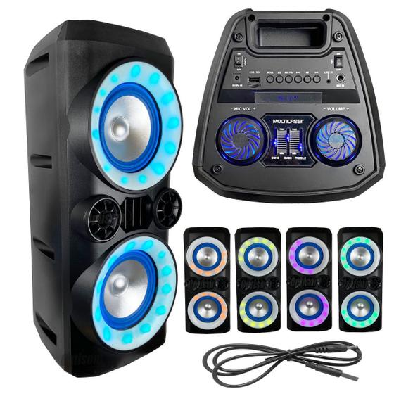 Imagem de Caixa De Som Sem Fio Bluetooth Portátil Neon X 300w Multilaser Sp379 Bateria 6h