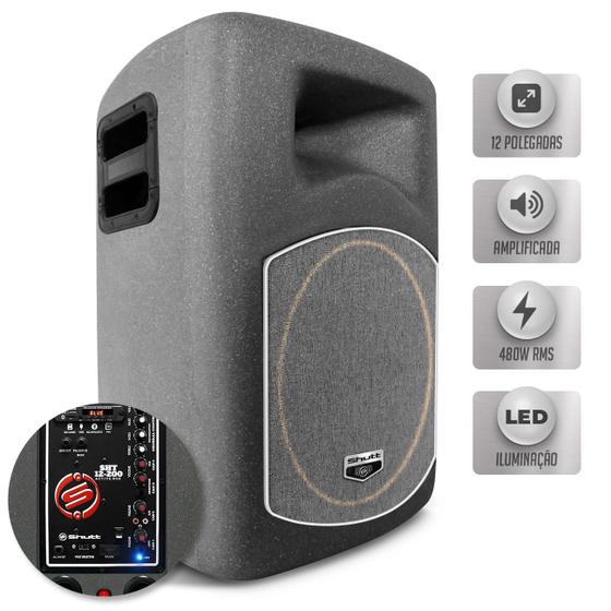 Imagem de Caixa De Som Shutt Ativa 480W RMS Woofer 12 Pol Xplode + Driver Titanium USB Bluetooth SD Bivolt LED