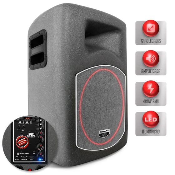 Imagem de Caixa De Som Shutt Ativa 480W RMS Woofer 12 Pol Xplode + Driver Titanium USB Bluetooth SD Bivolt LED