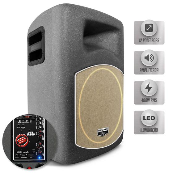 Imagem de Caixa De Som Shutt Ativa 480W Woofer 12 Pol Xplode + Driver Titanium USB Bluetooth SD P10 Bivolt LED