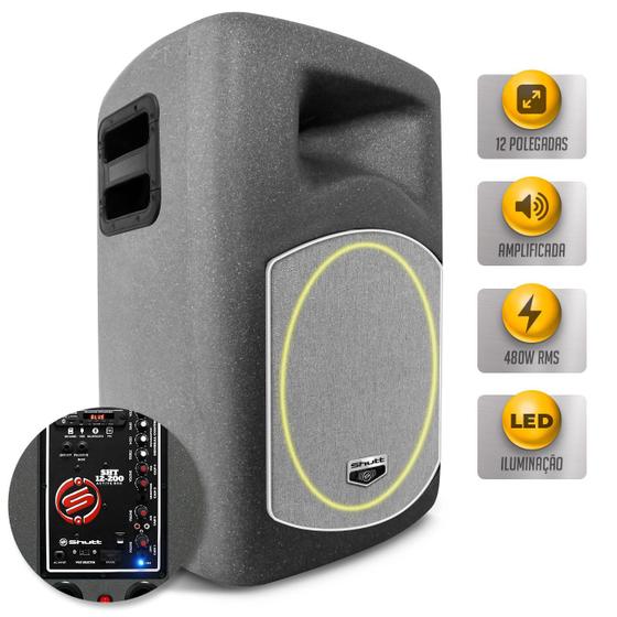 Imagem de Caixa De Som Shutt Ativa Bivolt 480W Woofer Xplode 12 Pol + Driver Titanium Bluetooth USB SD P10 LED