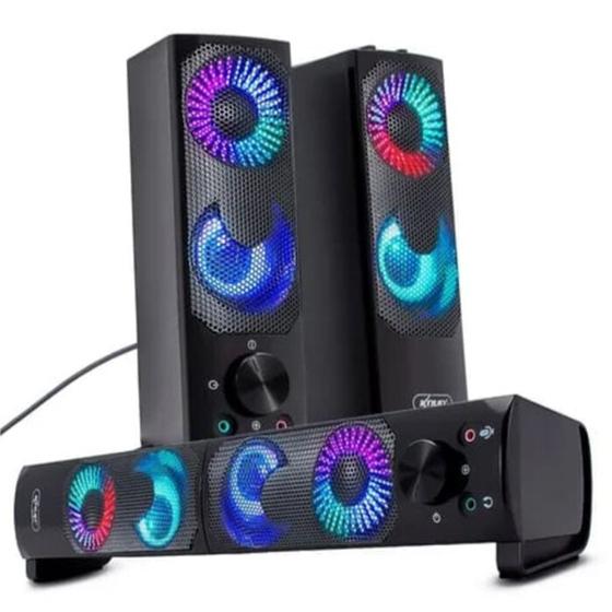 Imagem de Caixa de som Soundbar e Subwoofer para PC e Notebook 12W com Led Knup - KP-6041