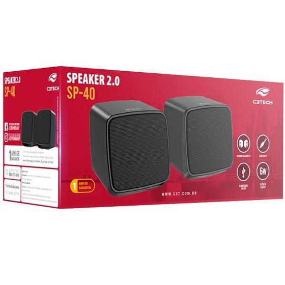 Imagem de Caixa de Som Speaker 2.0 SP-40BK C3 TECH