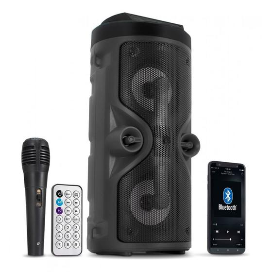 Imagem de Caixa De Som Subwoofer Bluetooth Rádio Fm Usb Com Microfone e controle Remoto- ATURN SHOP