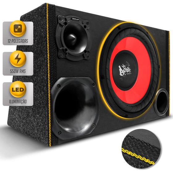 Imagem de Caixa De Som Trio Automotivo Champion Subwoofer Beatz 12 Polegadas 550w RMS LED Neon