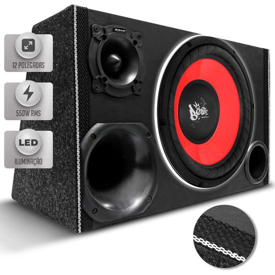 Imagem de Caixa De Som Trio Automotivo Champion Subwoofer Beatz 12 Polegadas 550w RMS LED Neon