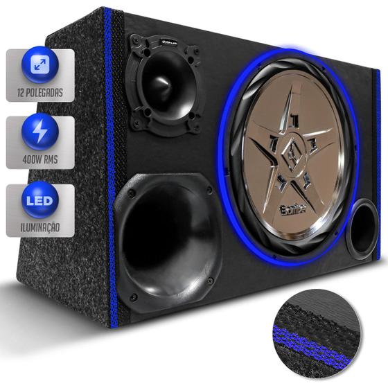 Imagem de Caixa De Som Trio Automotivo Champion Subwoofer Shutt By Bomber 12 Pol 400w RMS Neon Bate Forte