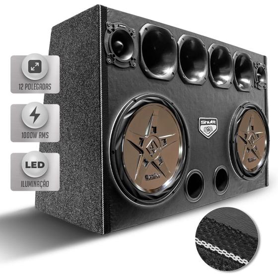 Caixa De Som Trio Automotivo Subwoofer Bomber New Edge 12