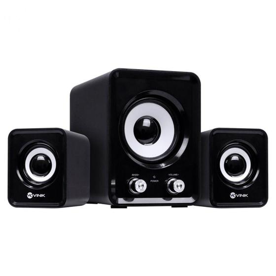 Imagem de Caixa de Som Vinik 2.1 Standard Way CXST11W Subwoofer, 11W Falantes, Conexão P2 e USB, Preto - 34856