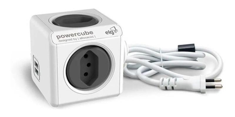 Imagem de Caixa De Tomada Usb Mesa Escritório Power Cube Cabo De 3M