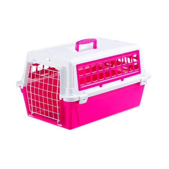 Imagem de Caixa de Transporte Atlas Trendy Ferplast para Cães e Gatos Rosa - Tamanho 10