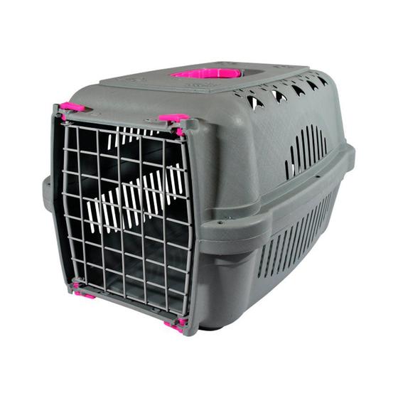 Imagem de Caixa de Transporte DuraPets Pink com Porta de Aço para Cães e Gatos - Tamanho 3