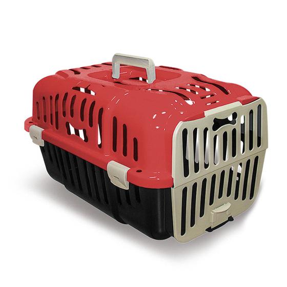 Imagem de Caixa de Transporte Gato Cachorro Pequeno Porte N1 Vermelha