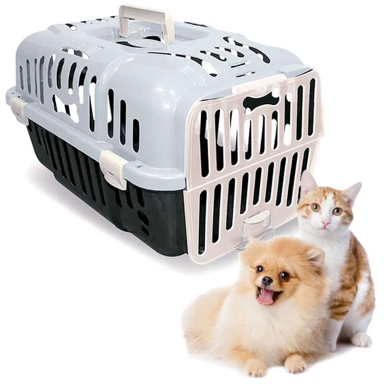 Imagem de Caixa De Transporte Joy N1 Furacão Pet Para Cães E Gatos Até 6kg - CINZA