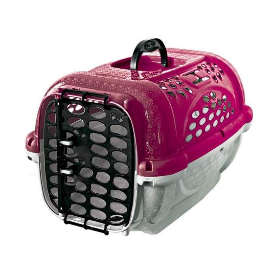 Imagem de Caixa de Transporte Panther Pop Plast Pet Rosa para Cães e Gatos - Tamanho 3