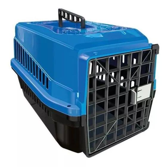 Imagem de Caixa de Transporte Para Animais Pequenos e Médio 29cm Azul