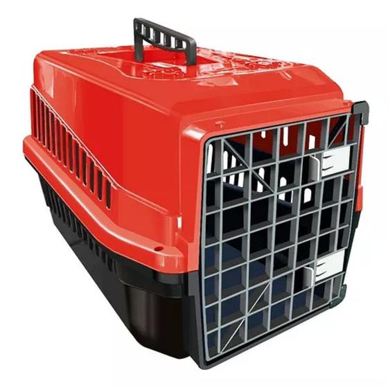 Imagem de Caixa de Transporte Para Cachorros e Gato Médios Vermelho N3