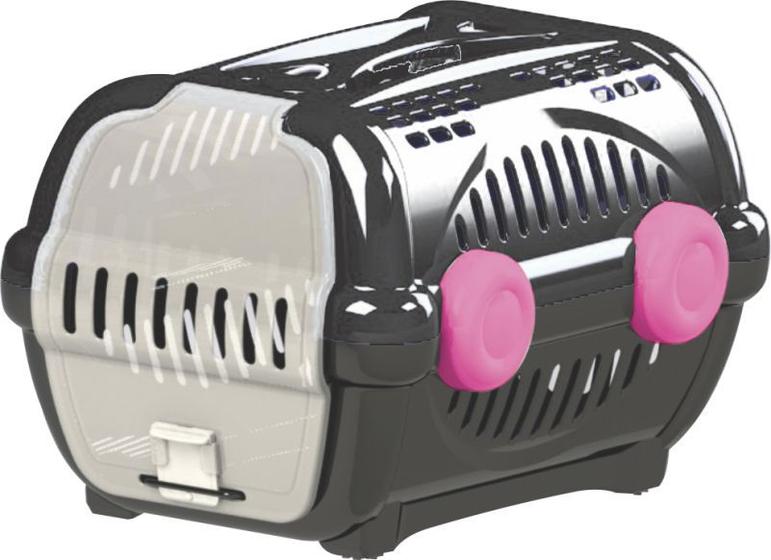 Caixa De Transporte Para Cães e Gatos Viagem Luxo Pequena - Preta e Rosa Menor preço em Caixa De Transporte Para Cães e Gatos Viagem Luxo Pequena - Preta e Rosa