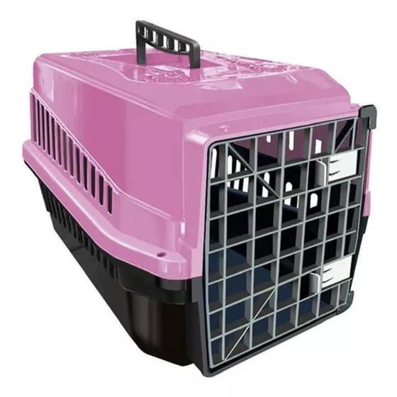 Imagem de Caixa de Transporte Suporta Até 15kg P/ Cachorro e Gato Rosa