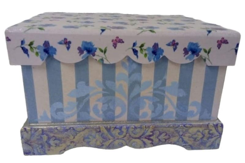 Imagem de Caixa Decor C/decoupage E Textura 17x12x11cm