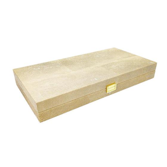 Caixa Decorativa Couro Texturizado Dourado Maior Feixe