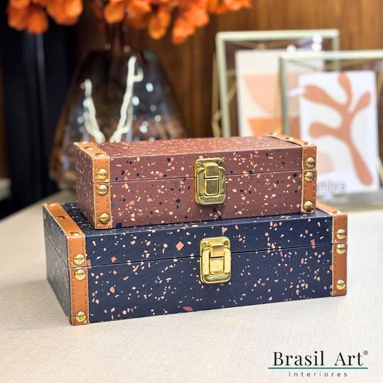 Caixa Decorativa Texture P Marrom