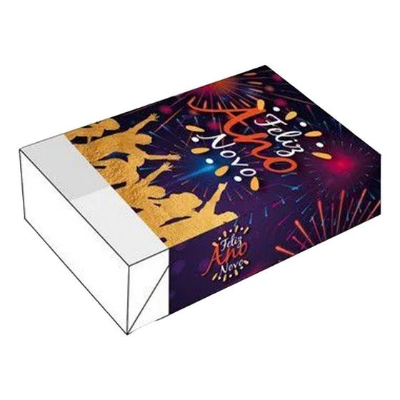 Imagem de Caixa Divertida para 06 doces - Feliz Ano Novo Fogos Ref. 1154 - 10 unidades - Rizzo - Rizzo