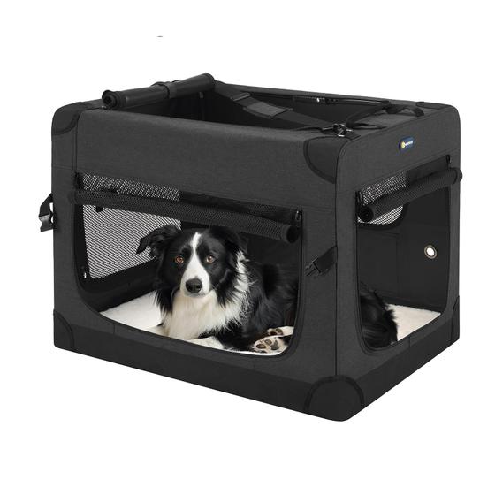 Imagem de Caixa dobrável macia para cães Veehoo 76 cm com 4 portas para cães médios