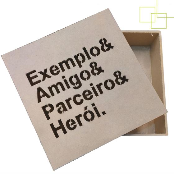 Imagem de Caixa em MDF Dia dos Pais Embalagem Presente Pai Exemplo Amigo Heroi