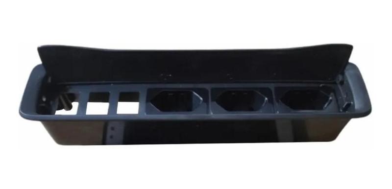 Imagem de Caixa Embutir Mesa Móveis Com 03 Tomada 10A New Slim Preta