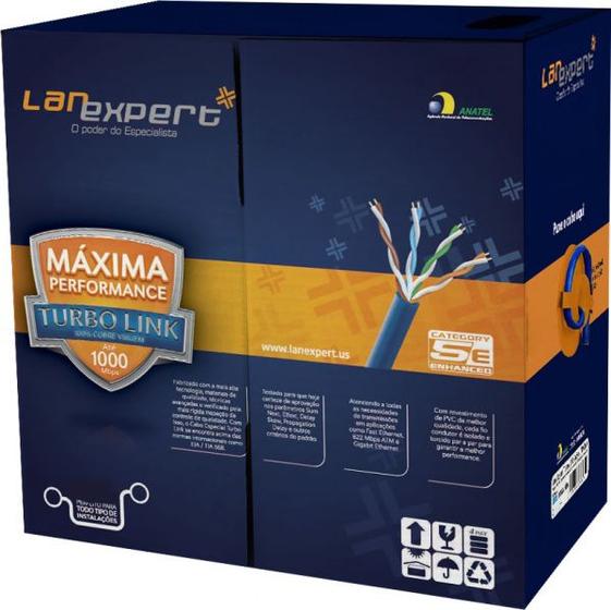 Imagem de Caixa FastBox cabo de rede CAT5e com 100MT ul 4P LanExpert