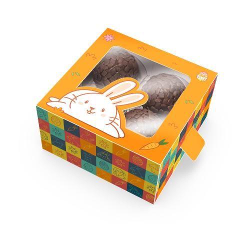 Imagem de Caixa gaveta com visor para 4 doces lock pascoa divertida (5360) com 10 unidades Ideia