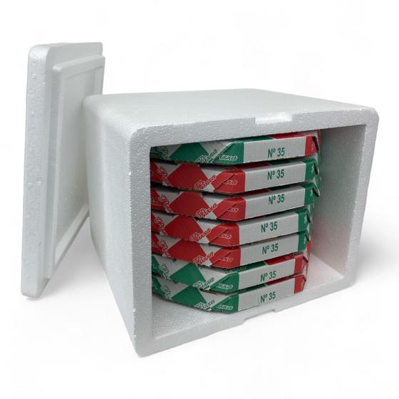 Imagem de Caixa Isopor Termica Grande 45 Litros Para Bag Delivery Espetos Pizza Bebidas