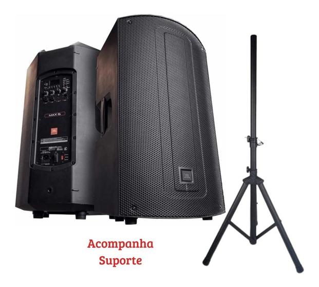 Caixa Jbl Ativa Max 15 Bluetooth Usb Bivolt Kit Com Suporte Caixa de