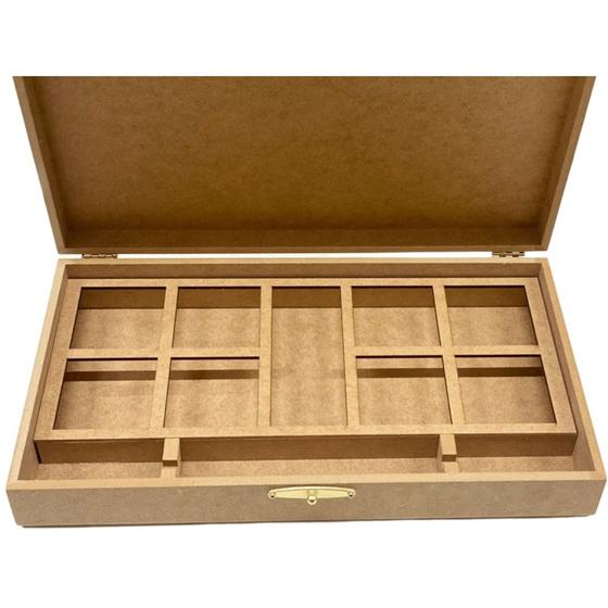 Imagem de Caixa Kit Gin tonica Box especiarias de Gin com encaixe para os produtos em MDF cru