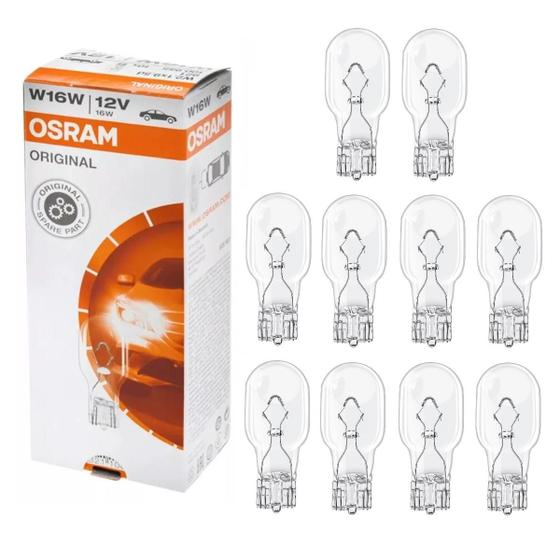 Imagem de Caixa Lampada Super Pingão Osram T5 921 W16W 12V 16W Original W2.1x9.5d 10 Unidades