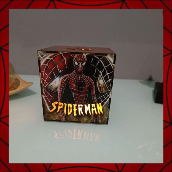 Imagem de Caixa Luminária Mdf Homem aranha Spider Man Led Abajour homem aranha